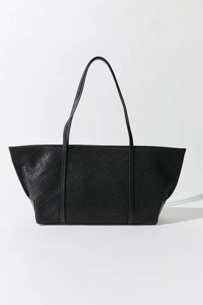 St Agni Woven Bateau Tote In Black