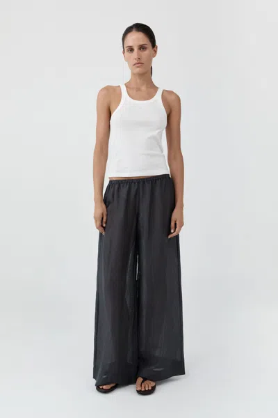 St Agni Woven Check Relaxed Pants In Iron Glaze