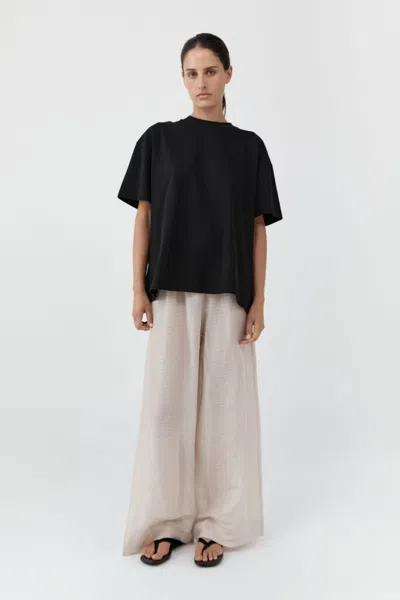 St Agni Woven Check Relaxed Pants In Soft Ash