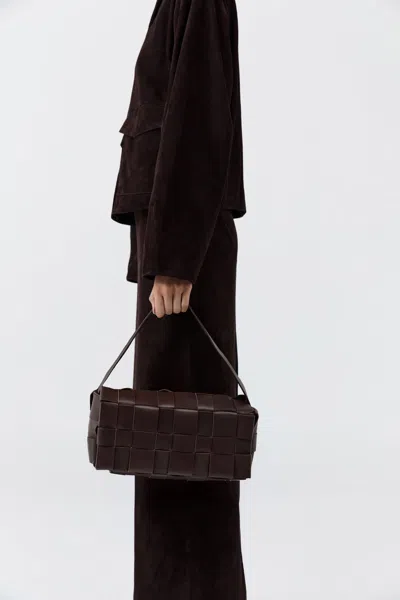 St Agni Woven Envelope Slim Tote In Brown