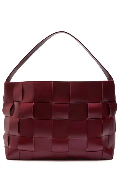 St Agni St. Agni Woven Large Leather Tote In Plum