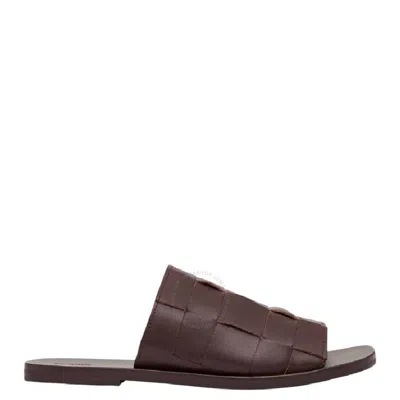 ST AGNI ST AGNI WOVEN LEATHER FLAT SANDALS