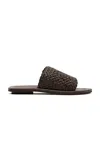 St Agni Woven Leather Minimal Slides In Brown