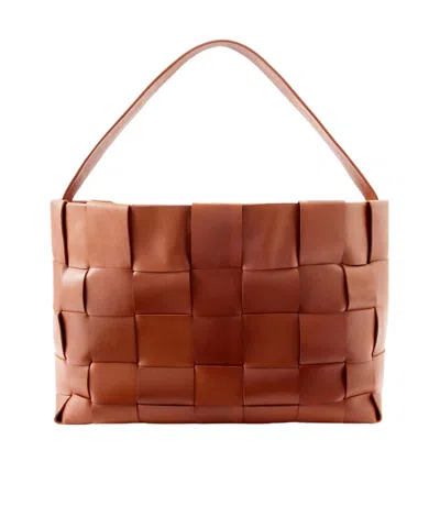 St Agni Woven Leather Shoulder Bag In Brown