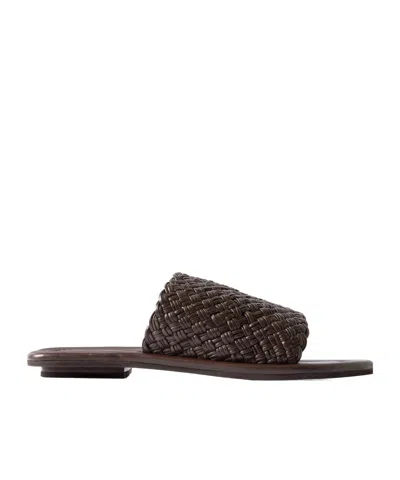 St Agni Woven Leather Slippers In Brown