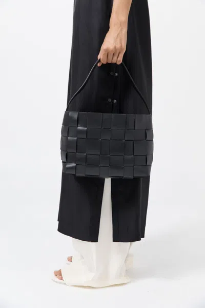 St Agni Woven Mini Tote In Black