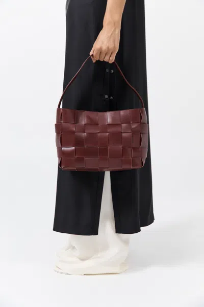 St Agni Woven Mini Tote In Purple