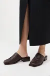St Agni 40 Woven Leather Mules In Chocolate