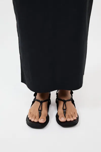 St Agni Woven Rope Sandal In Black
