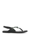St Agni Woven Rope Leather Sandals In Verde