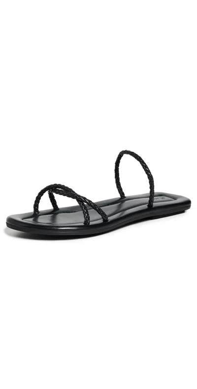 ST AGNI WOVEN ROPE SLIDES BLACK