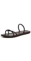 St Agni Woven Rope Slides Chocolate In Chocolate