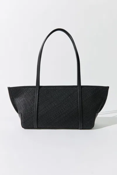 St Agni Woven Slim Bateau Tote In Black