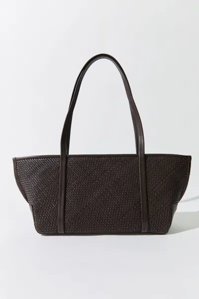 St Agni Woven Slim Bateau Tote In Brown
