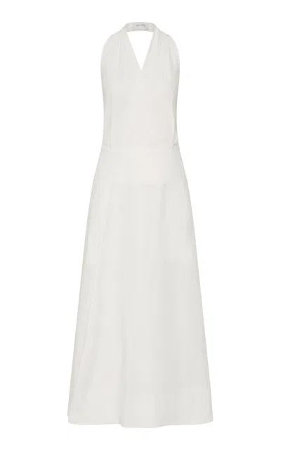 St Agni Wrap Cotton-blend Halter Maxi Dress