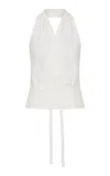 St Agni Wrap Cotton-blend Halter Top In White