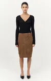 St Agni Wrap-front Merino Wool Top In Black