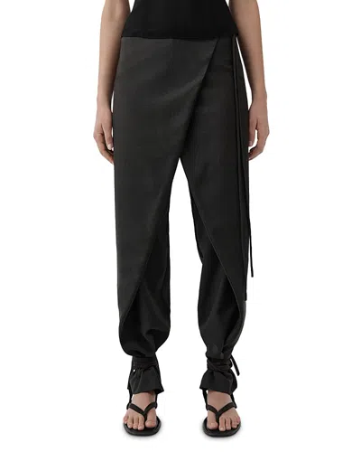 St Agni Wrap Rouleau Pants In Black