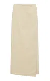 St Agni Wrapped Organic Cotton-blend Column Skirt In White