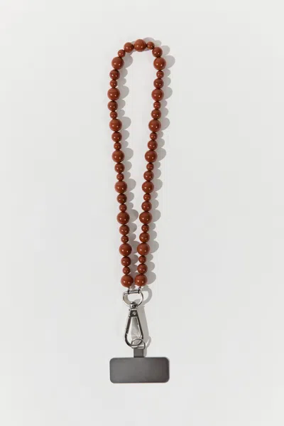 St Agni X Vermeer Odette Phone Wrist Strap In Burgundy