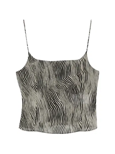 St Agni Zebra-pattern Top In Black