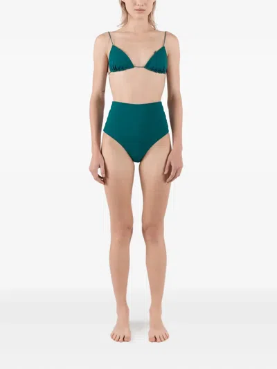 St Agni Ziah Triangle-cup High-waisted Bikini In Blue