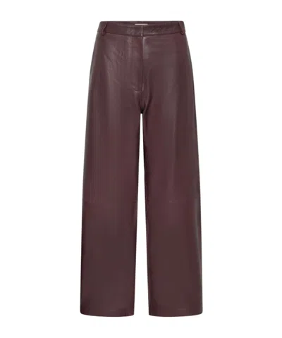 St Agni Zipper Detail Track Pants In Burgundy