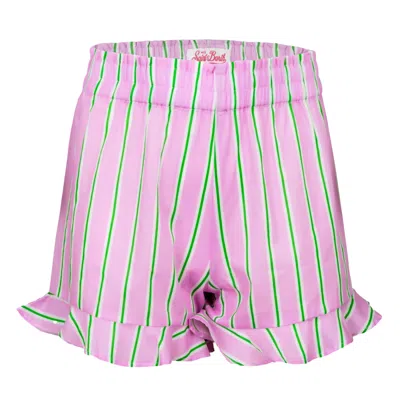 St. Barth Kids' Ander P Cotton Stripes Pink &amp; Green