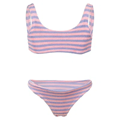 St. Barth Kids' Baker W Crinkle Stripes Pink