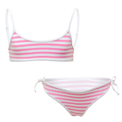 St. Barth Kids' Jaiden String Stripes Pink &amp; White