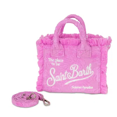 St. Barth Vanity Mini Sponge Terry Embossed Leaf Pink