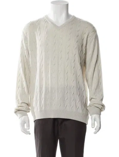 Pre-owned St. Croix Cashmere V-neck Pullover W/ Tags In Gray