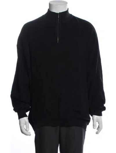 Pre-owned St. Croix Mock Neck Long Sleeve Pullover In Black