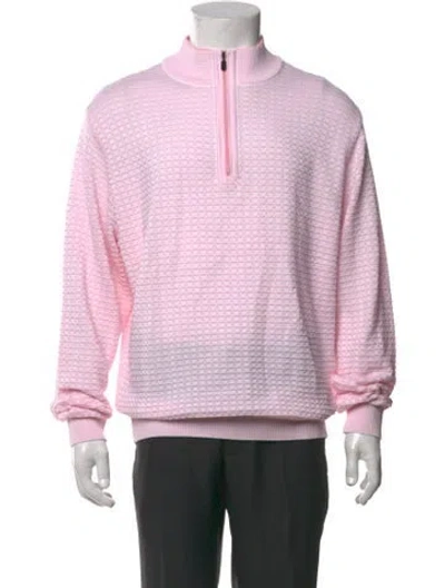 Pre-owned St. Croix Mock Neck Long Sleeve Pullover In Pink