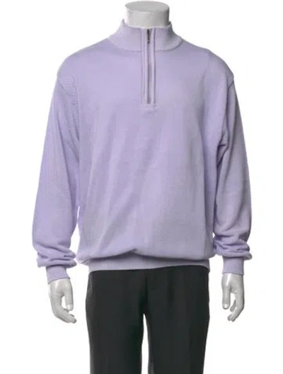 Pre-owned St. Croix Mock Neck Long Sleeve Pullover In Purple