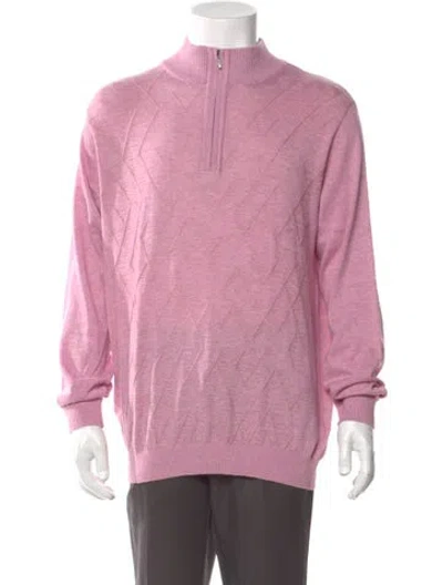 Pre-owned St. Croix Mock Neck Long Sleeve Pullover W/ Tags In Pink