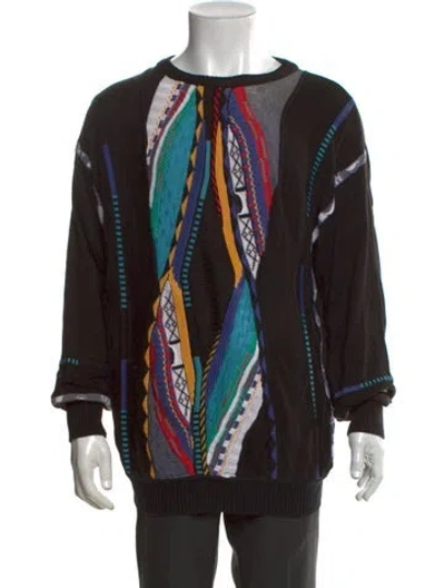 Pre-owned St. Croix Patterned Crew Neck Pullover In Black