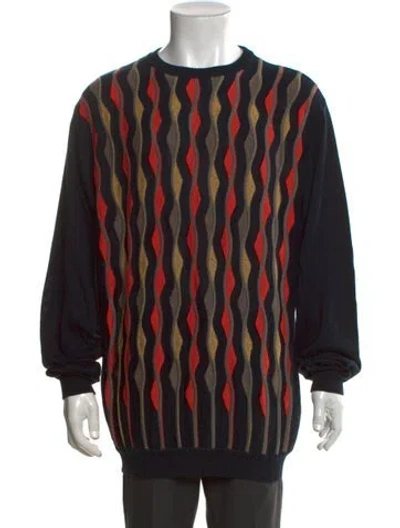Pre-owned St. Croix Patterned Crew Neck Pullover In Black
