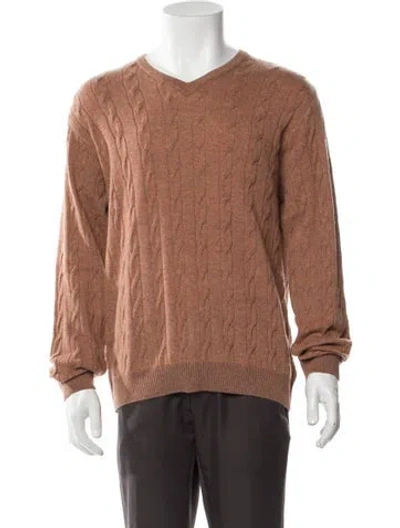 Pre-owned St. Croix V-neck Long Sleeve Pullover W/ Tags In Brown
