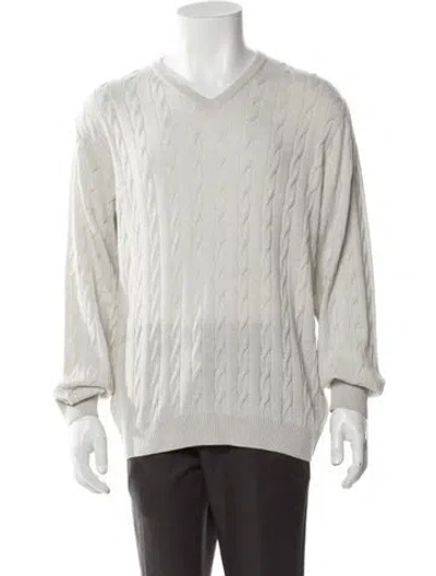 Pre-owned St. Croix V-neck Long Sleeve Pullover W/ Tags In Gray