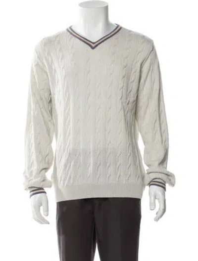 Pre-owned St. Croix V-neck Long Sleeve Pullover W/ Tags In Gray