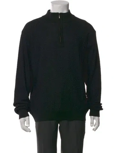 Pre-owned St. Croix Wool Mock Neck Pullover In Black