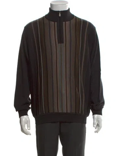 Pre-owned St. Croix Wool Striped Pullover In Black