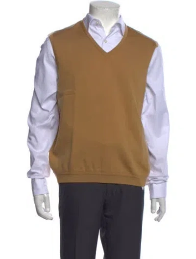 Pre-owned St. Croix Wool V-neck Sweater Vest In Neutrals