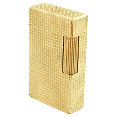 Pre-owned St Dupont S.t. Dupont 14k Yellow Gold Gold-capped Hobnail Lighter