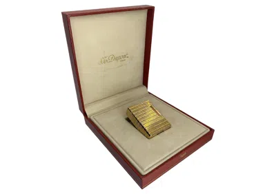 Pre-owned St Dupont 18ct Gold Plated Ligne 1 Small Cigarette Lighter Boxed & Serviced