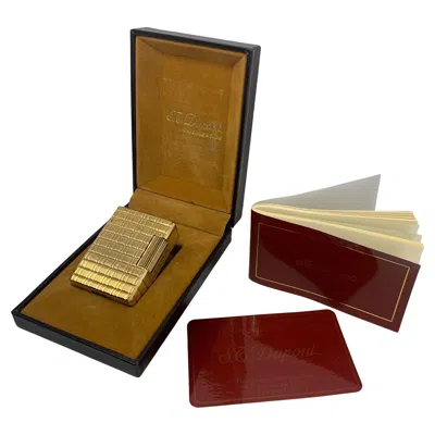 Pre-owned St Dupont 18ct Gold Plated Ligne 1 Small Cigarette Lighter Boxed & Serviced