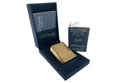 Pre-owned St Dupont 18ct Gold Plated Ligne 1 Small Cigarette Lighter Boxed & Serviced In Black