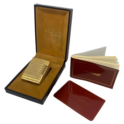 Pre-owned St Dupont 18ct Gold Plated Ligne 1 Small Pocket Cigarette Lighter