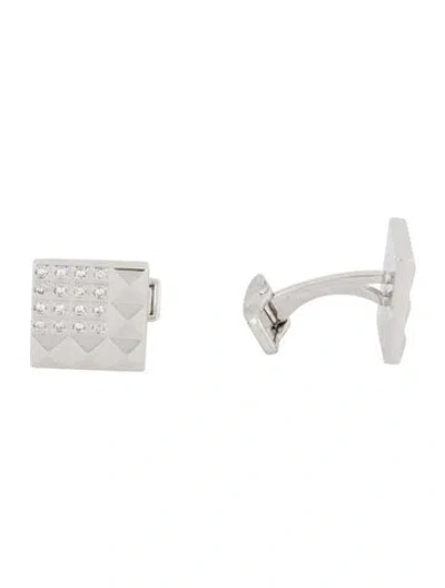 Pre-owned St Dupont 18k Diamond Cufflinks In Multi